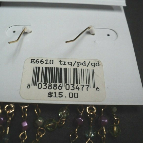 NEW Mixit Dangle Earrings 2 1/2" Long Crystals - Picture 3 of 3
